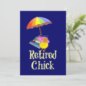 Carte Chick retraité - Texte blanc sur Arrière - plan fo (Debout devant)