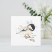 Carte Chickadee Aquarelle Oiseau Art (Debout devant)