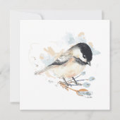 Carte Chickadee Aquarelle Oiseau Art (Devant)