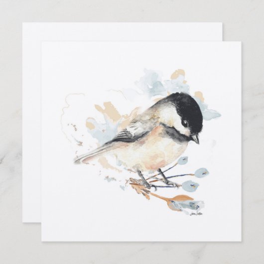 Carte Chickadee Bird Art (Devant / Derrière)
