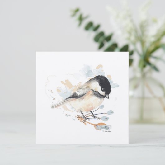 Carte Chickadee Bird Art (Debout devant)