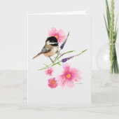 Carte Chickadee Black Capped Aquarelle Art (Devant)