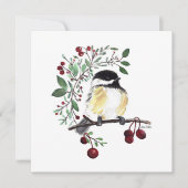 Carte Chickadee Cute Bird Aquarelle (Devant)