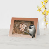 Carte Chickadee du jour de mère (Fleur jaune)