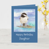 Carte Chickadee Fille Anniversaire (Fleur jaune)