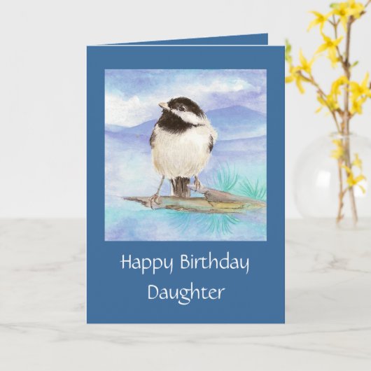 Carte Chickadee Fille Anniversaire (Fleur jaune)