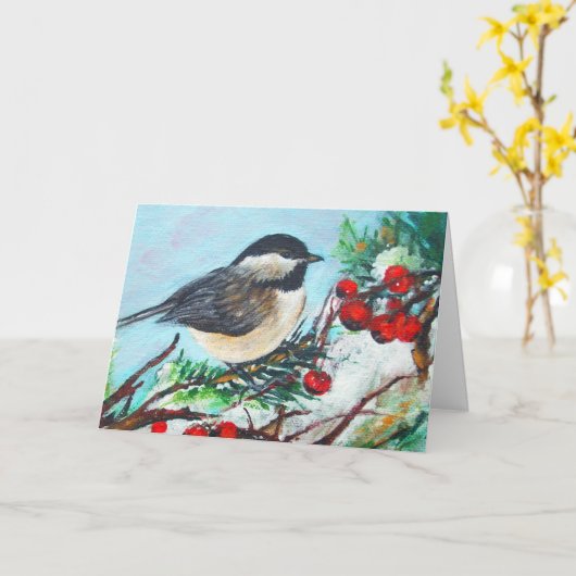 Carte Chickadee Get Well (Fleur jaune)
