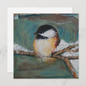 Carte Chickadee hivernal doux (Devant / Derrière)