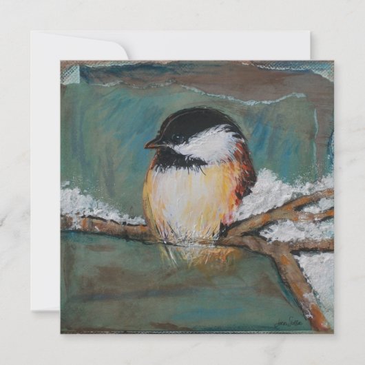 Carte Chickadee hivernal doux (Devant)