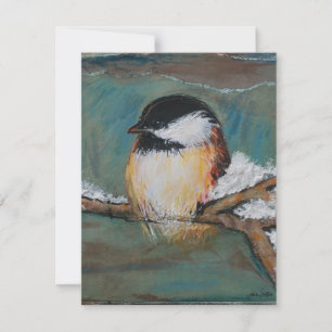 Carte Chickadee hivernal doux