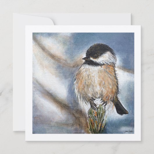 Carte Chickadee Sweet Winter Bird (Devant)