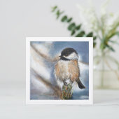 Carte Chickadee Sweet Winter Bird (Debout devant)