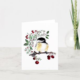 Carte Chickadee Watercolor Charming Note Card