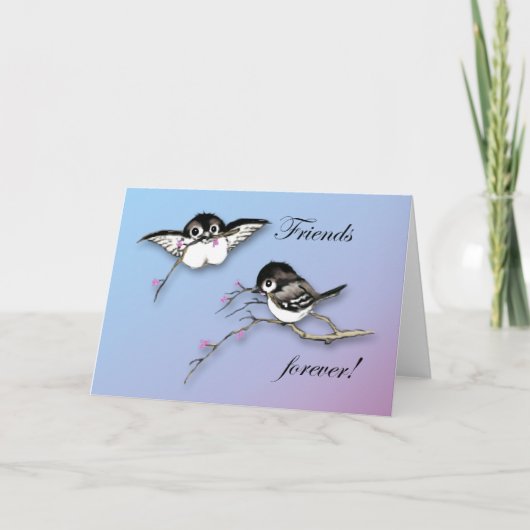 Carte Chickadees Cute Amis Forever (Devant)