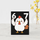Carte Chicken 67 Meme Six Seven Funny Gen Alpha  (Fleur jaune)