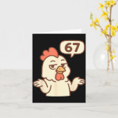 Carte Chicken 67 Meme Six Seven Funny Gen Alpha (Fleur jaune)