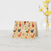 Carte Chicken Art Pattern Inside Template Text (Fleur jaune)