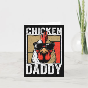 Carte Chicken Daddy Rooster Farmer Drôle Fête des pères 
