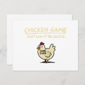 Carte Chicken Game Don't Look At The Chicken Funny Chick (Devant / Derrière)
