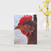Carte Chicken Head Close-Up Blank Inside (Fleur jaune)