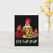 Carte Chicken It's Fall Y'all Leopard Pumpkin Autumn Tha (Fleur jaune)
