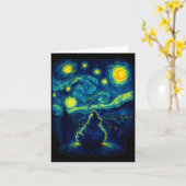 Carte Chicken Starry Funny Night Van Gogh Farm Lover Gir (Fleur jaune)