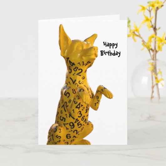 Carte chien (Fleur jaune)