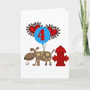 Carte Chien 4th Birthday Tshirts et cadeaux
