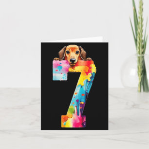 Carte Chien 7 Ans Dachshund Anniversaire