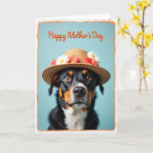 Carte Chien à Bordure Distressée (Fleur jaune)