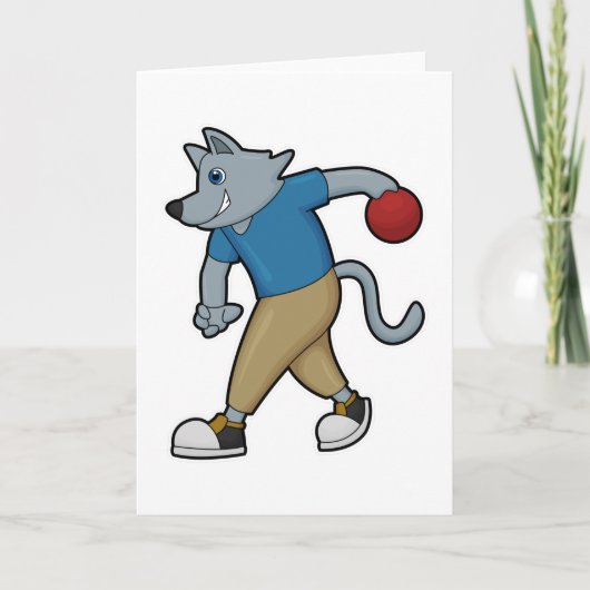 Carte Chien à Bowling avec Bowling balle (Devant)