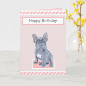 Carte Chien à Chien à Chien à Chien Bleu (Fleur jaune)