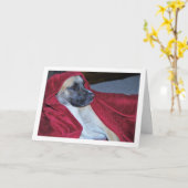 Carte Chien à couverture rouge Portrait (Fleur jaune)