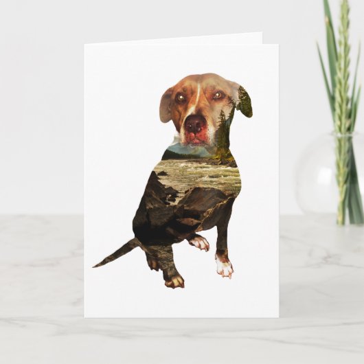Carte chien à double exposition (Devant)