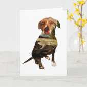 Carte chien à double exposition (Fleur jaune)
