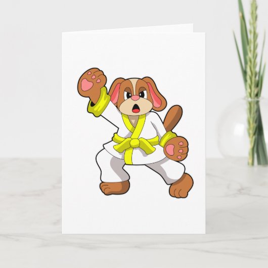 Carte Chien à Karate Arts martiaux (Devant)