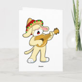 Carte Chien à la musique avec guitare (Dos)