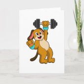 Carte Chien à l'entraînement en force avec haltère (Devant)