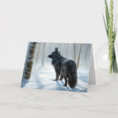 Carte Chien à neiger belge Noël (Devant)