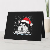 Carte Chien Alaskan Malamute Chien Noël Santa Hat Match (Dos)