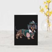 Carte Chien allemand Dachshund Bavarian Weiner Saucisse (Fleur jaune)