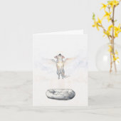 Carte Chien ange ascendant Perte d'animal de compagnie (Fleur jaune)