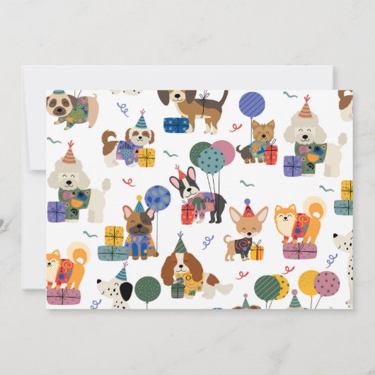 Carte Chien Anniversaire Laissons Pawty Puppy Adoption C (Dos)