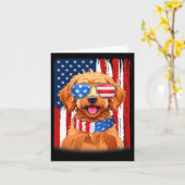 Carte Chien Apoo Drapeau Américain Hommes Femmes 4 Juill (Fleur jaune)