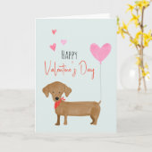 Carte Chien Aquarelle Dachshund Valentines (Fleur jaune)