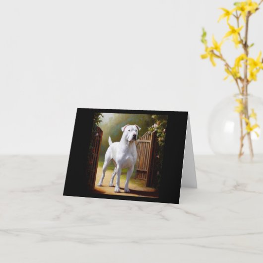 Carte Chien argentin Dogo (Fleur jaune)