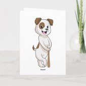 Carte Chien au baseball avec une batte de baseball (Dos)