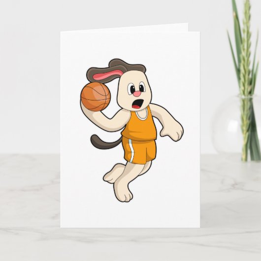 Carte Chien au sport de basket-ball (Devant)