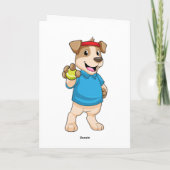 Carte Chien au tennis avec balle de tennis (Dos)