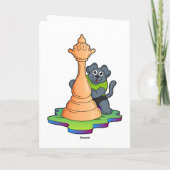 Carte Chien aux échecs avec la pièce d'échecs Reine (Dos)